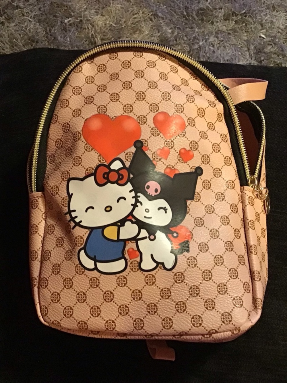 Hello Kitty x Kuromi Pink Patterned Mini Backpack